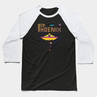 Mod.2 Arcade Phoenix Space Invader Video Game Baseball T-Shirt